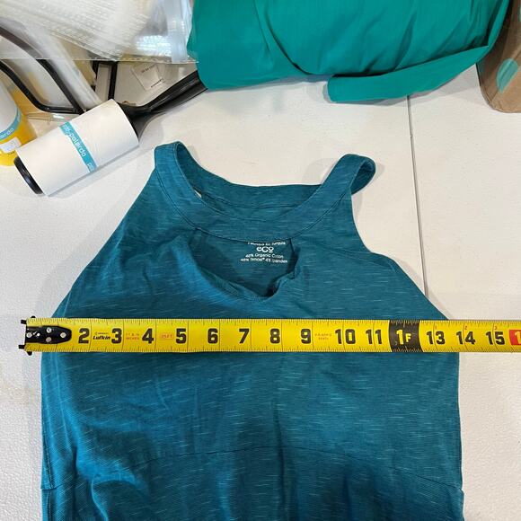 Toad & Co Teal Avalon Tank Stretch Jersey Fit & Flare Sundress Pockets Small - Picture 8 of 10